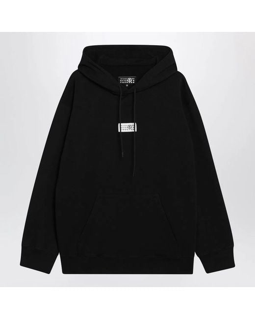 MM6 by Maison Margiela Black Numeric Cotton Hoodie for men
