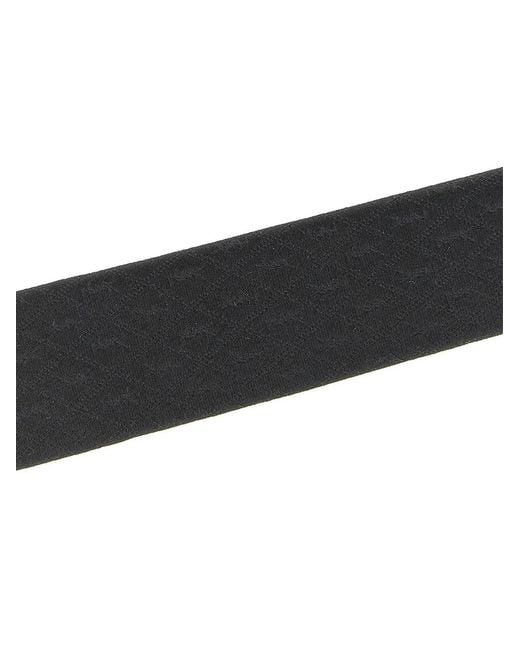 Saint Laurent Black Silk Thin Monogram Tie for men