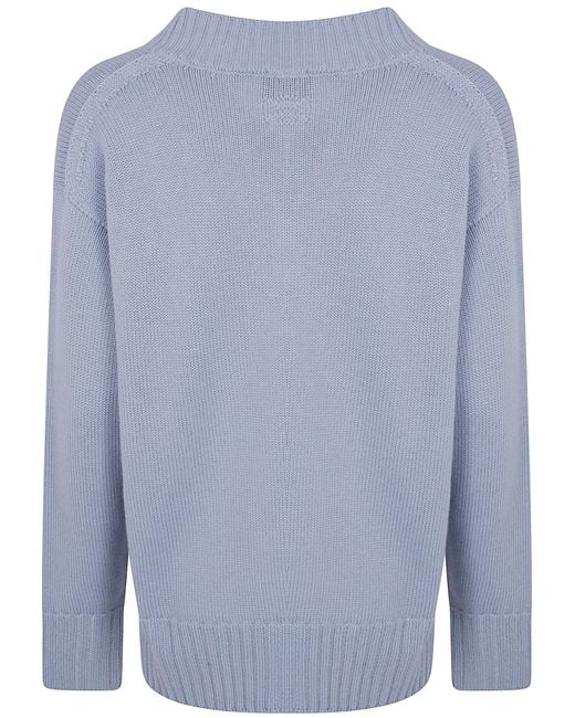 Drumohr Blue Oversized V Neck Sweater