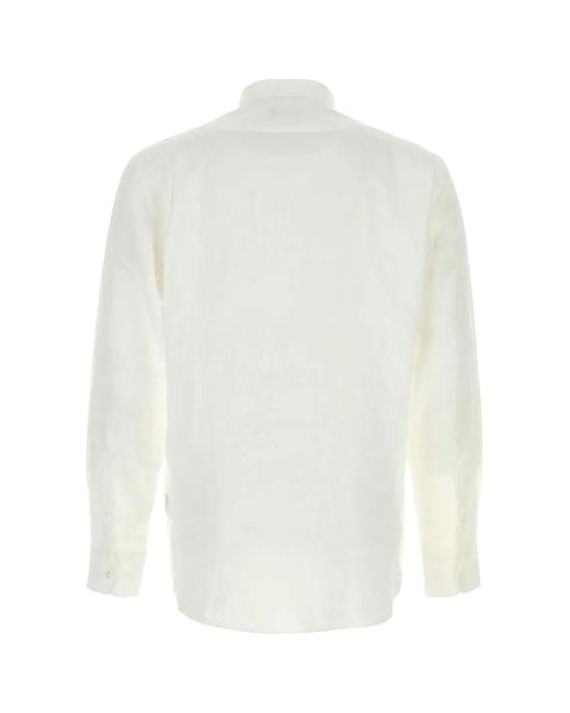 Zegna White Oasi Lino Shirt for men