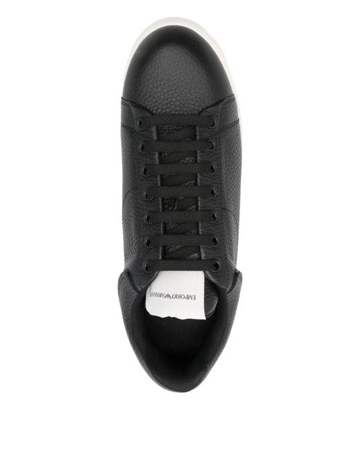 Emporio Armani Black Leather Sneakers for men
