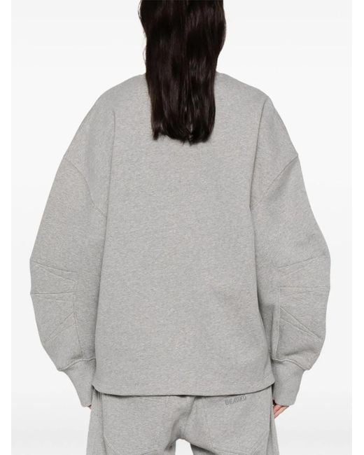 The Attico Gray Round Neck Sweatshirt