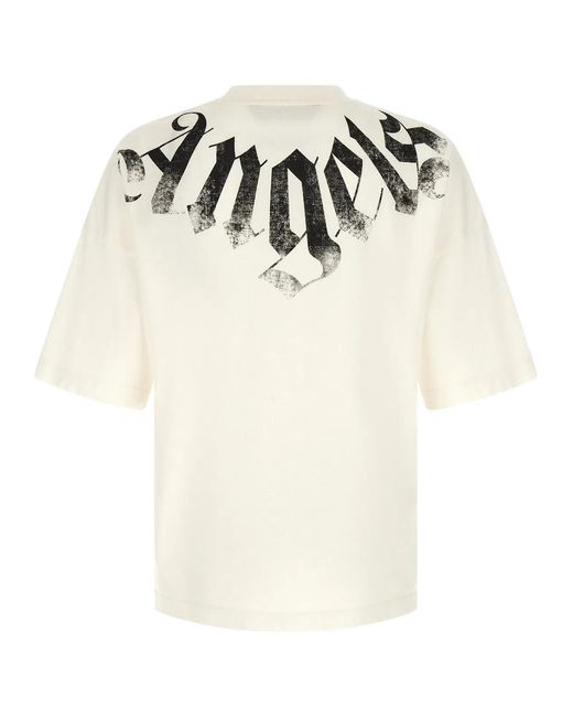 Palm Angels White Printed T-Shirt for men