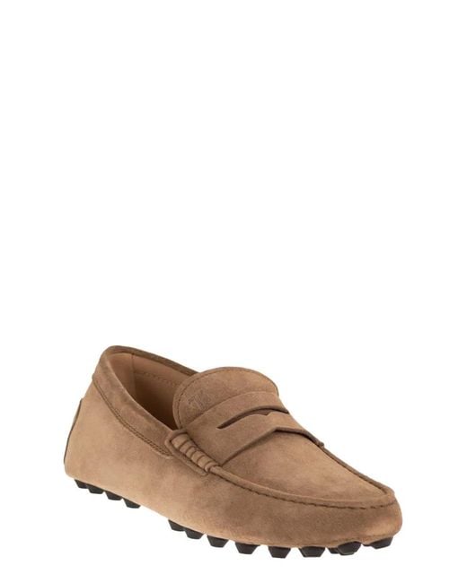 Tod's Brown Suede Moccasin Moccasin for men