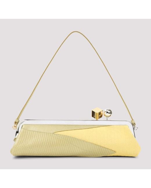 Jacquemus Metallic Salon Mais Calf Leather Handbag