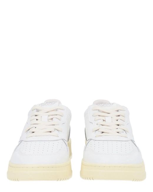 Autry White "Medalist Low" Sneaker for men