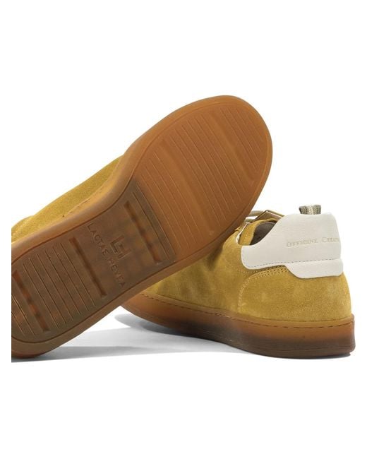 Officine Creative Yellow Leather Rubber Sneakers for men