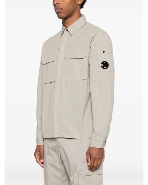 C P Company White C.P.Company Cotton Overshirt for men