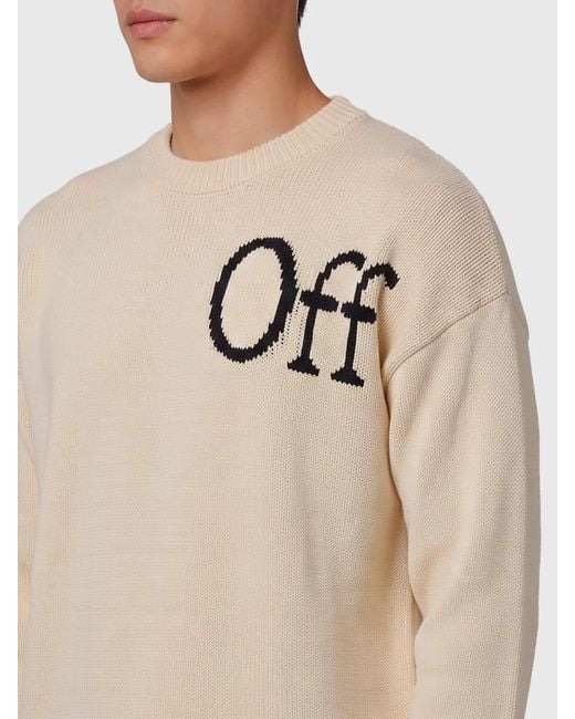 Off-White c/o Virgil Abloh Natural Off Bookish Shared Crewneck Sweater for men