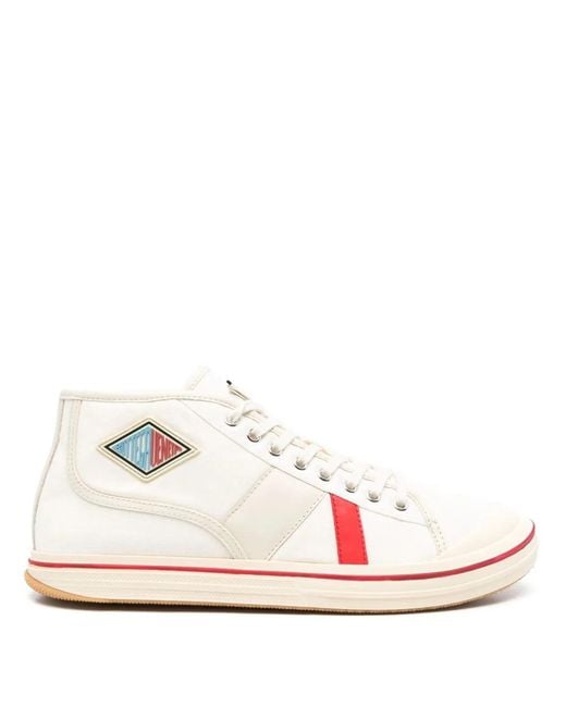 Bottega Veneta Black Eliot Mid-Top Canvas Sneakers for men