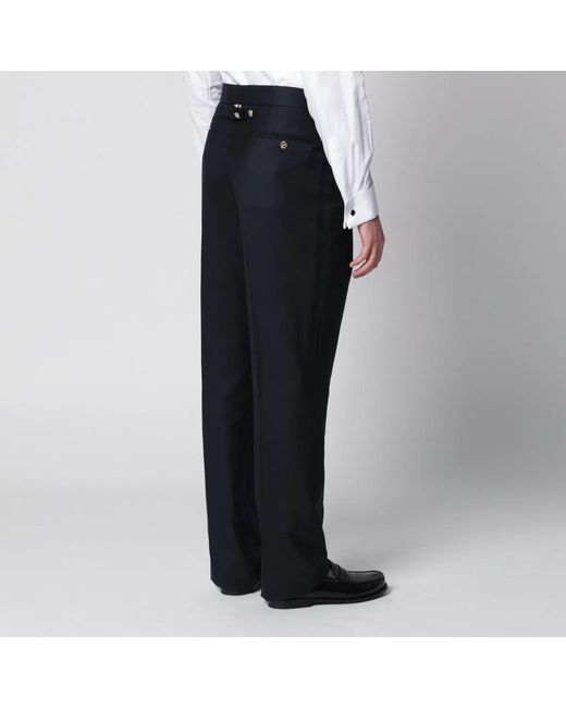 Thom Browne Black Wool Trousers for men