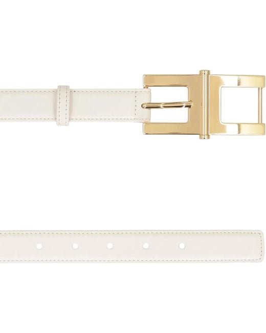 Elisabetta Franchi White Belt With Logo Buckle