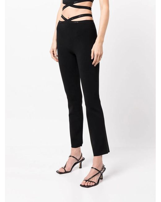 T By Alexander Wang Black Cross Leggings With Logo