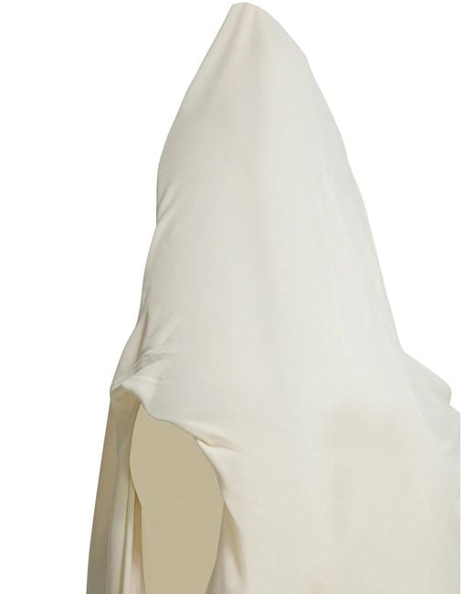 Alaïa Natural Draped Bodysuit With Hood