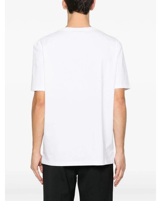 Balmain White Lettre Flocked T-Shirt for men