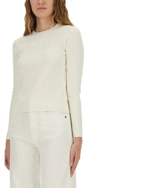 Max Mara White Jersey With Logo
