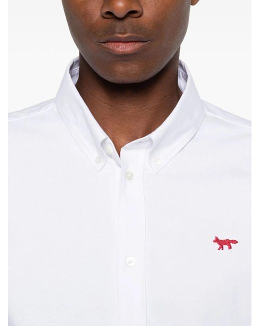 Maison Kitsuné White Maison Kitsuné Profile Fox Cotton Shirt for men