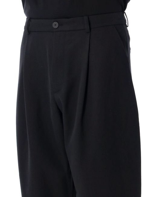 Studio Nicholson Black Tuck Pleated Trousers for men