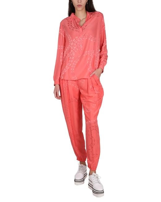 Stella McCartney Red Silk Blend Pants