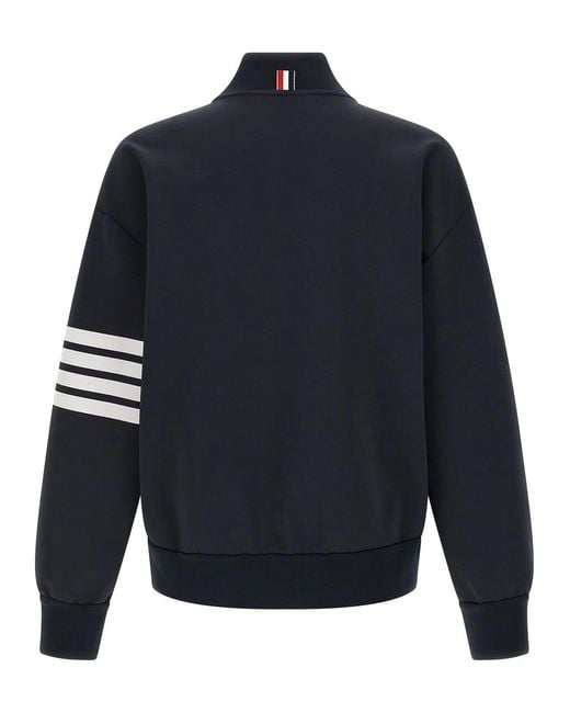 Thom Browne Blue Tech Viscose Bomber Jacket for men