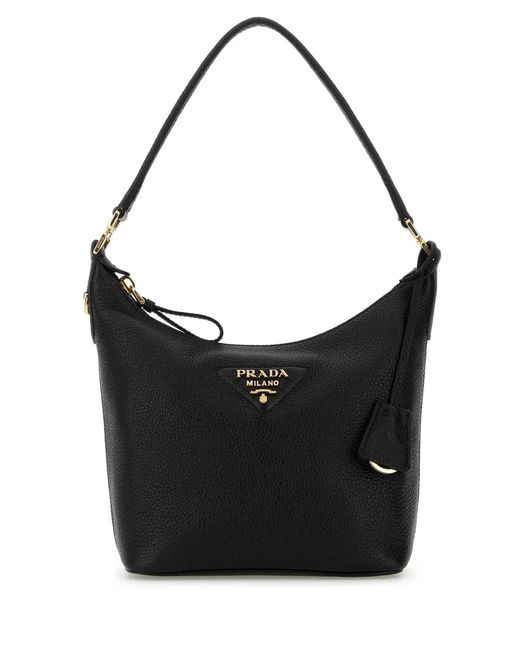 Prada Black Leather Shoulder Bag