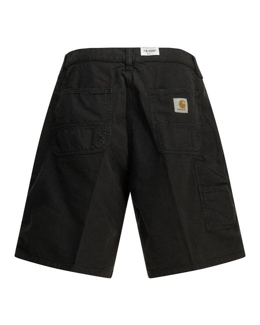 Carhartt Black Walter Single Knee Utility Cotton Shorts for men