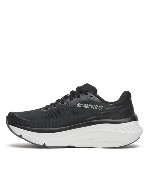 Saucony Black Breathable Mesh Athletic Sneakers With Textured Grip
