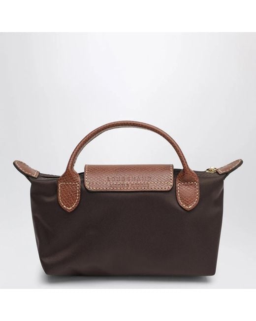 Longchamp Black Le Pliage Original Pebble Clutch Bag Moka