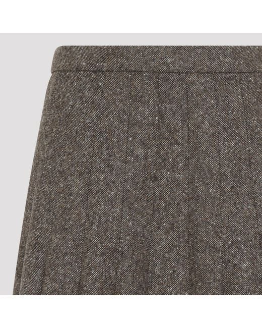 Brunello Cucinelli Gray Moro Donegal Skirt