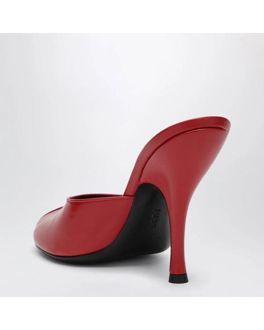 Jude Red Leather Date Mule