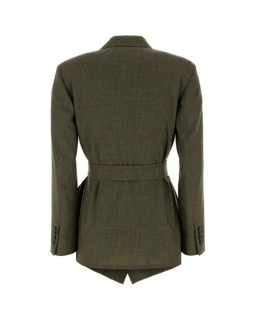 Max Mara Green Embroidered Wool Nasello Blazer