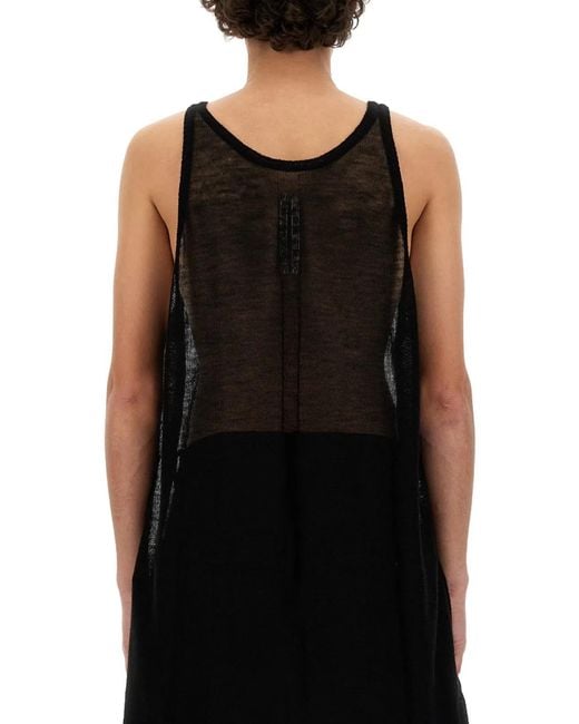 Rick Owens Black Knitted Tank Top for men