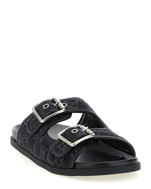 Gucci Black Gg Denim Slides for men