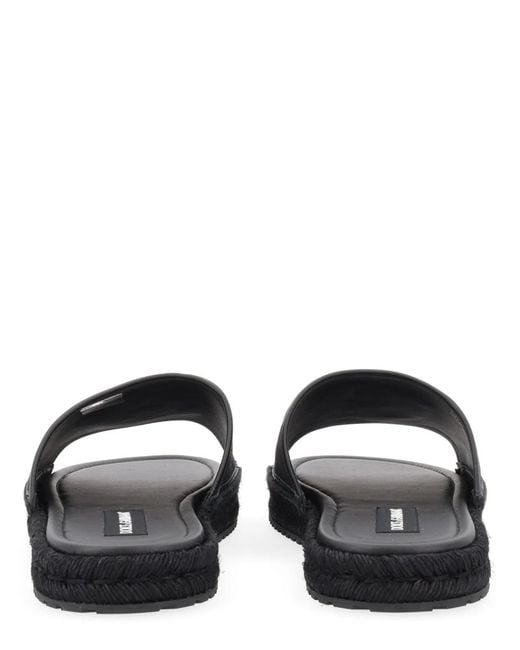 Dolce & Gabbana Black Dolce & Gabbana Cotton Leather Flats for men