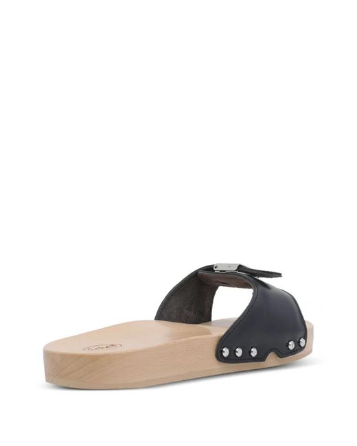 Scholl Black Leather Sandals