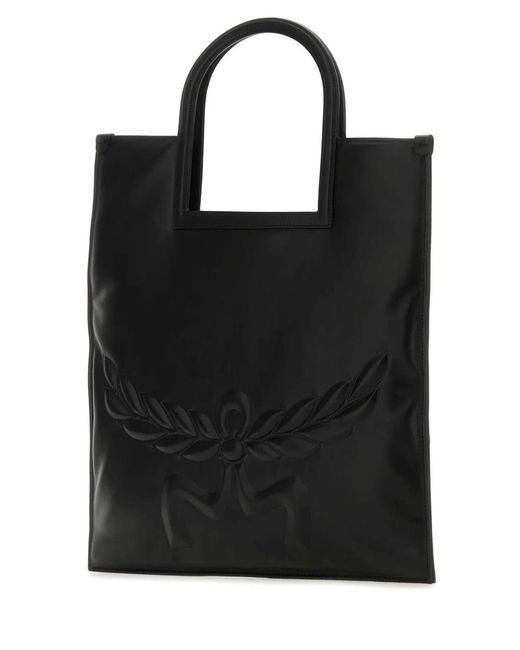 MCM Black Nappa Leather Aren Shopping Bag