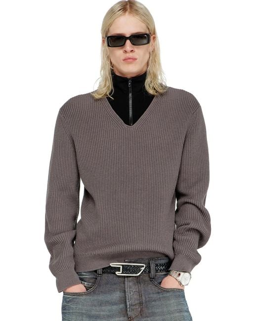 DIESEL Gray K-Mamu Knitwear for men