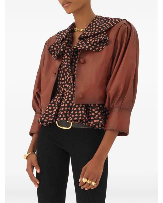 Chloé Red Cropped Collarless Jacket