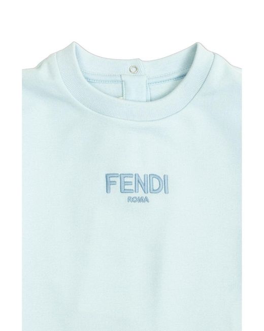 Fendi Blue Sweatshirt With Logo
