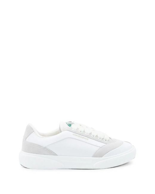 Casablanca White Del Mar Suede-Panelled Sneakers for men