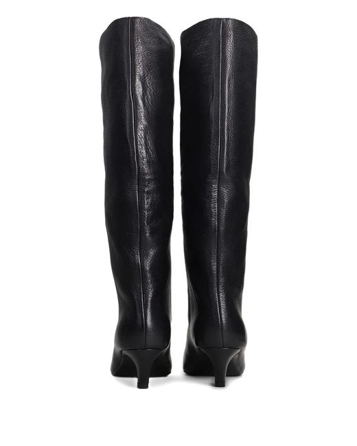 Ash Black Pointed Toe Mid-Calf Boots Ankle Boots