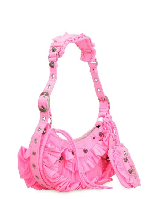 Balenciaga Pink Fluo Fabric Le Cagole Xs Shoulder Bag