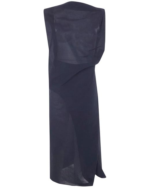 Jacquemus Blue "La Robe Drap" Midi Dress