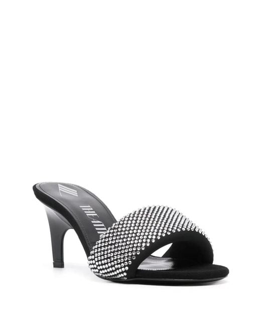 The Attico Black Rem Strass Embellished Mules
