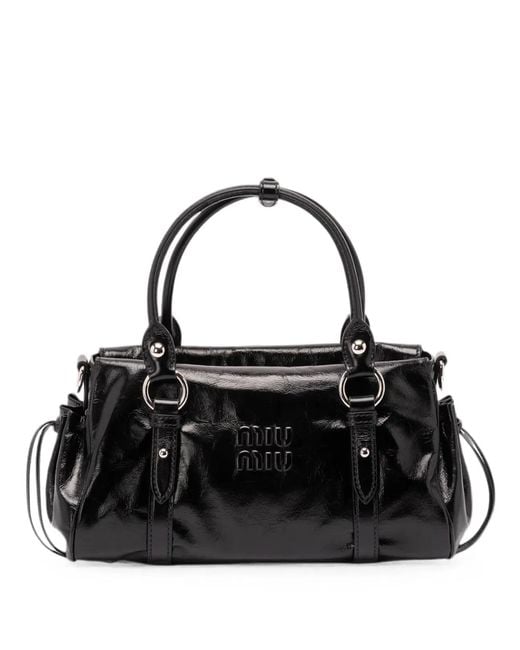 Miu Miu Black Glossy Leather Handbag
