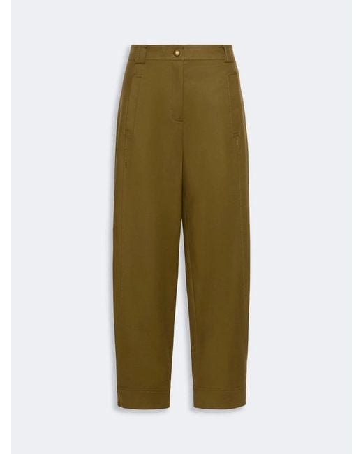 Max Mara Green Stretch Cotton Canvas Trousers