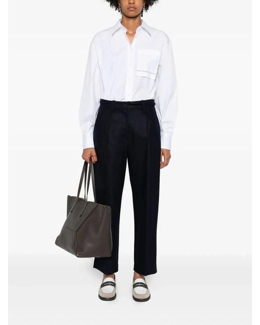 Brunello Cucinelli Blue Wool Pants