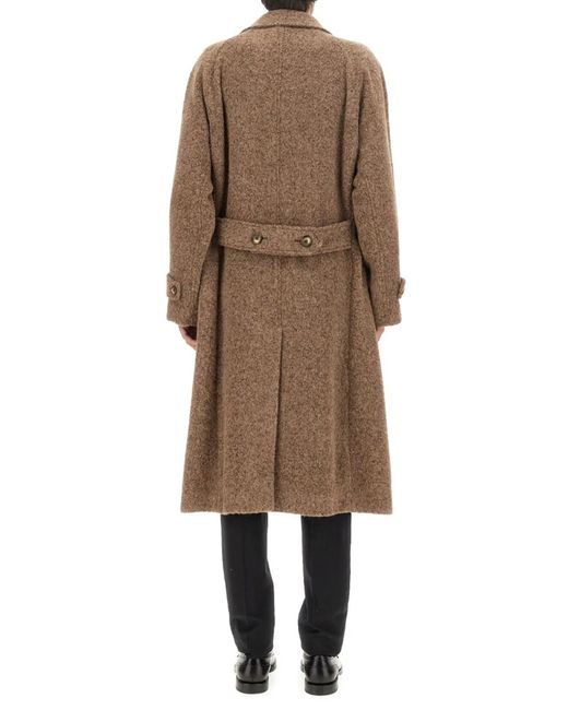 Dolce & Gabbana Natural Dolce & Gabbana Double-Breasted Coat for men