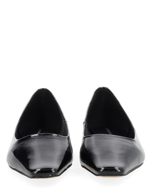 Michael Kors Black Michael Cow Leather Flats