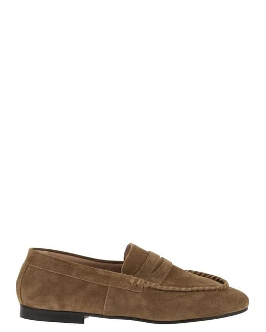 Anniel Brown Classic Suede Loafers